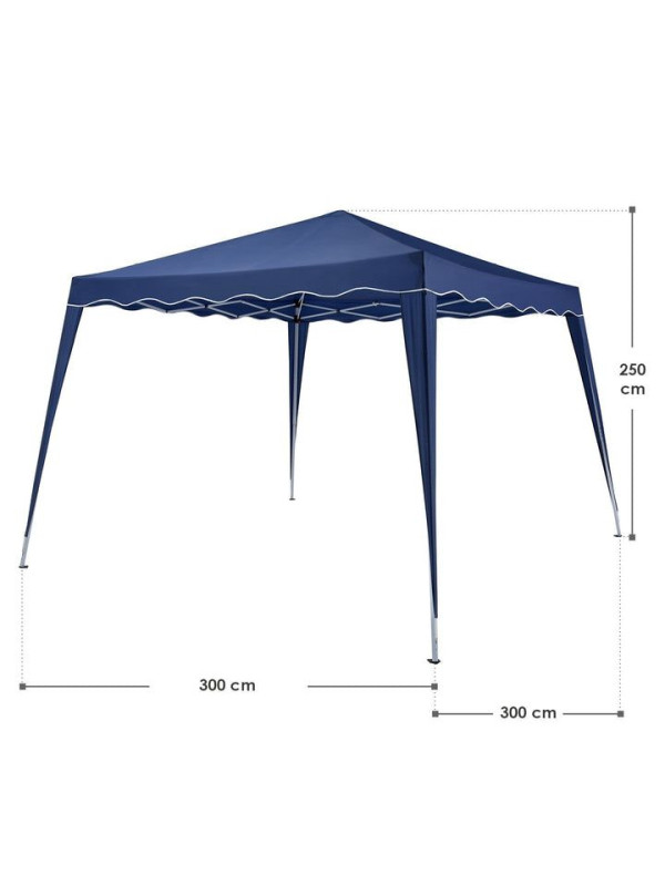 Záhradný nožnicový párty stan 3×3 m, s UV ochranou, modrý