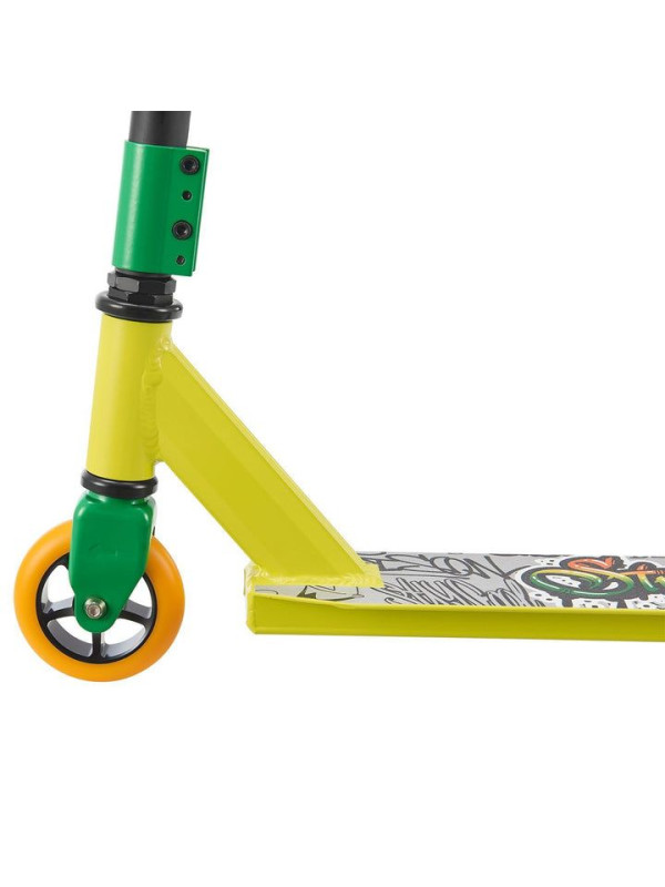 Detský freestyle kolobežka, zelená/oranžová