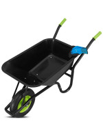 100 l záhradné kolesové vozíky s nafukovacím kolesom, čierne