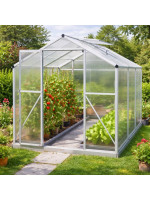 4,75 m² záhradný skleník s hliníkovým rámom a podstavcom