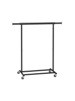 Oceľový vešiak na odevy na kolieskach, rozťahovateľný, 90 kg