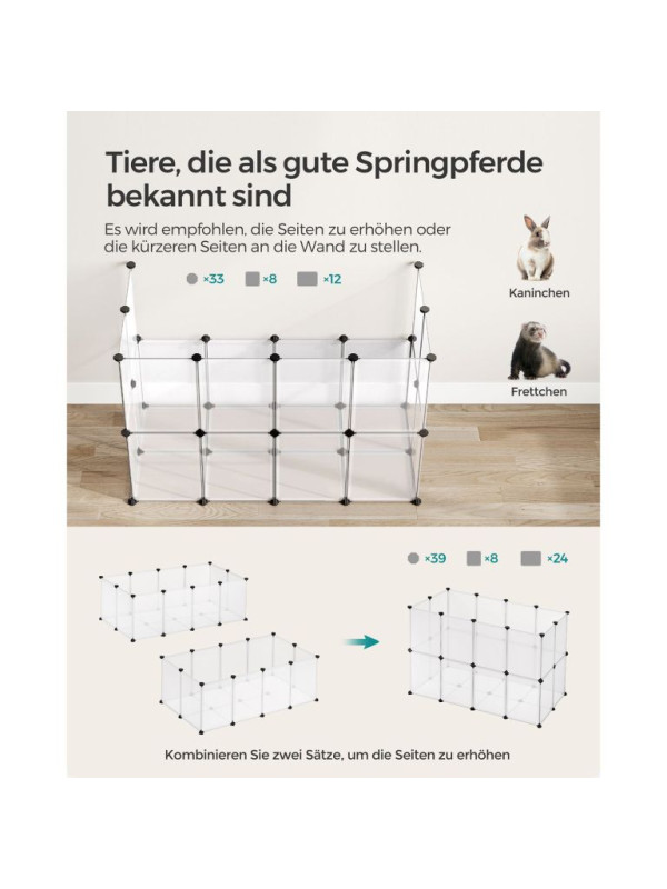 Modulárny výbeh pre malé zvieratá, 125 x 63 x 42 cm