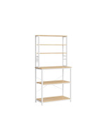 Kuchynská policová jednotka 80x40x167 cm, 6 políc, biely dub