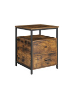 Industriálny nočný stolík s dvoma zásuvkami 45x45x60 cm