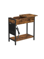 Stolík k pohovke s USB, zásuvkami a úložným priestorom