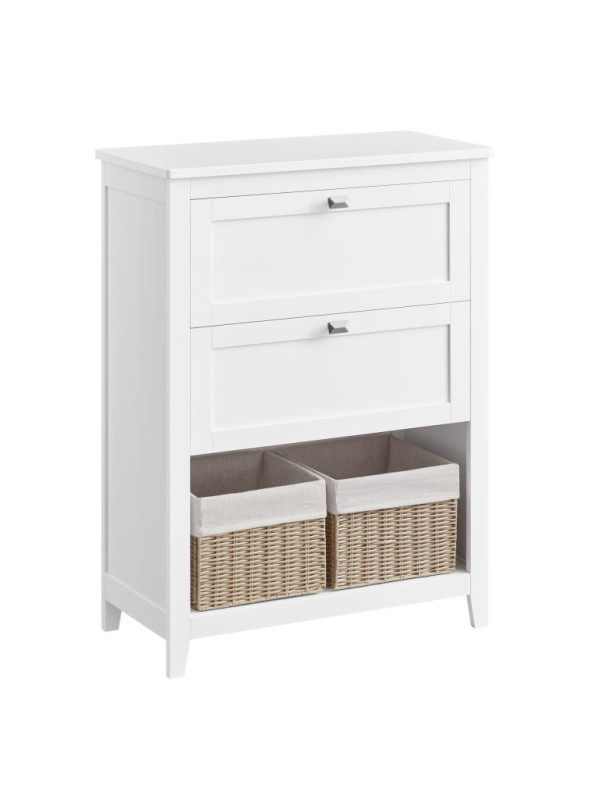 Biela kúpeľňová skrinka s košíkmi, 60 x 30 x 80 cm