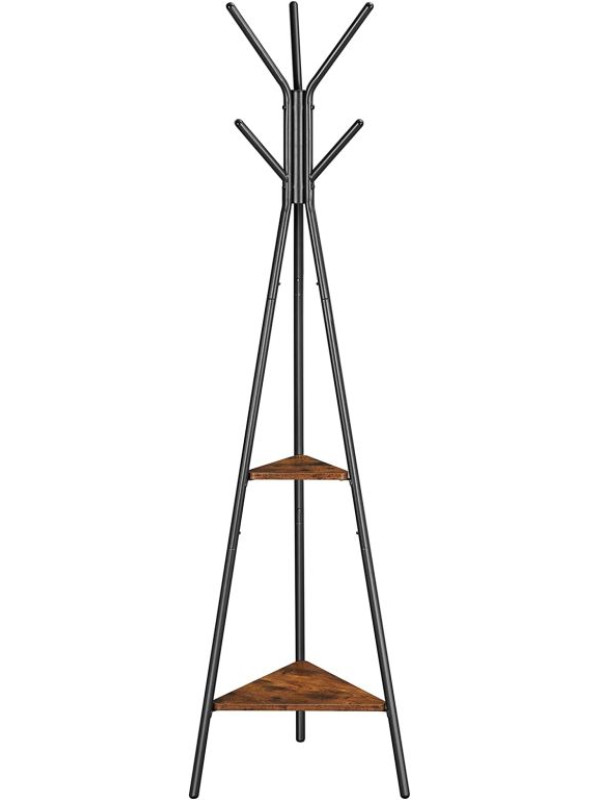 Stojan na kabáty s policami, 50 x 43,5 x 18 cm, rustikálny