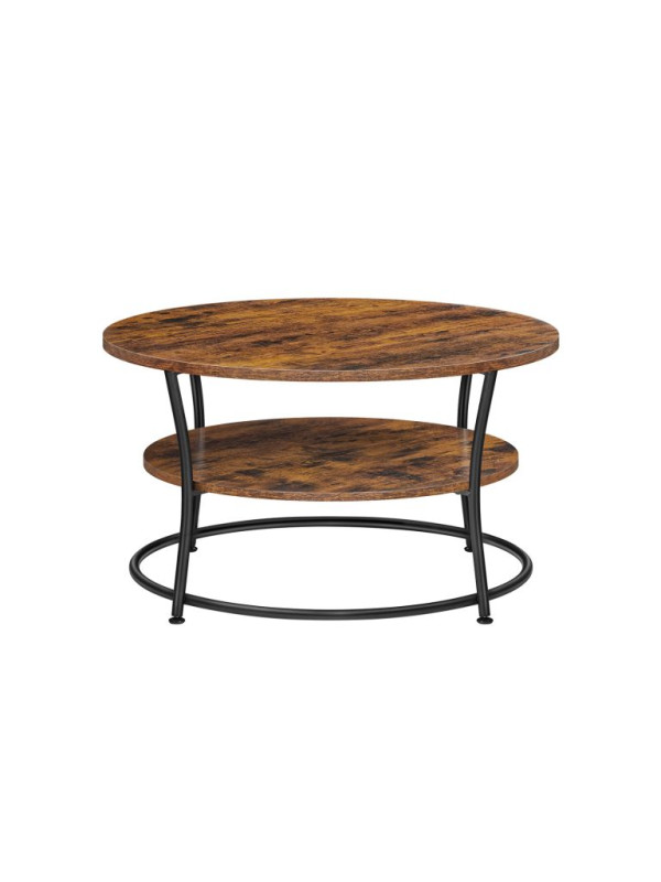 Kruhový konferenčný stolík 80 cm, rustikálna hnedá