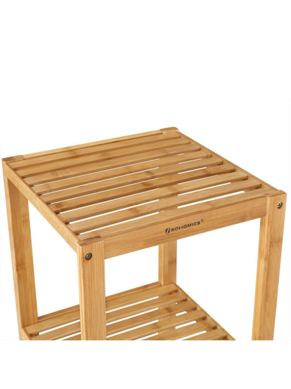 Prírodná bambusová policová jednotka, 5 políc, 33x33x146 cm