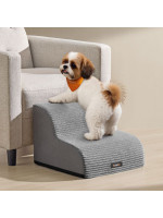 Schody pre psov s protišmykom, šedé, 2 stupne, 40x40x30 cm