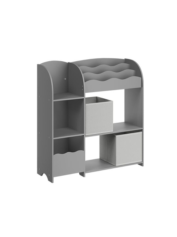 Detský regál na knihy a hračky, sivý, 93 × 100 cm