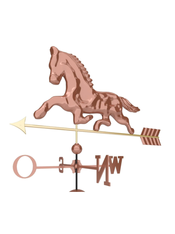 Dekoratívna medená koruhvička kôň, 118 cm