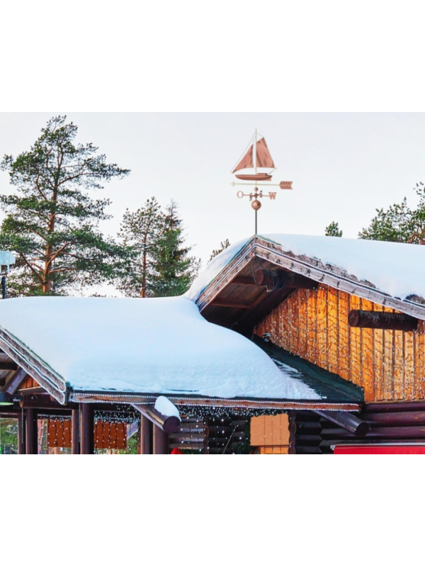 Dekoratívna medená koruhvička plachetnica, 135 cm