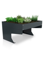 Garáž pre robotickú kosačku s kvetináčom, antracitová oceľ