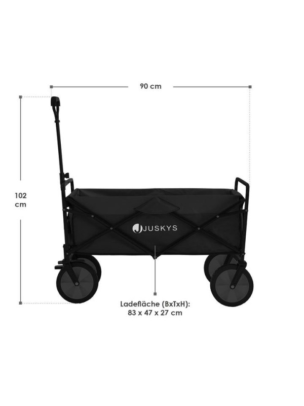 Skladací transportný vozík, čierny, 100 kg, 92x53x102 cm