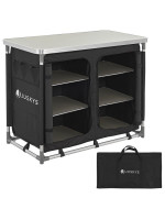 Kempingová skladacia kuchyňa 97 x 50 x 78 cm, čierna