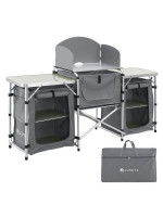 Skladacie kempingové kuchynské zariadenie,odkladací police