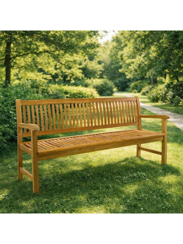 Záhradná lavica z masívneho teaku DIVERO 3-miestna