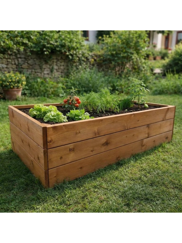 Drevený vyvýšený záhon 163 × 78 × 42 cm – masívna smrekovica