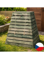 Drevený kompostér 800 L pyramída - česká výroba, zelený