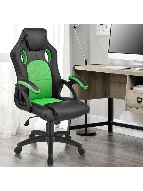 Ergonomická kancelárska stolička, čierna/zelená