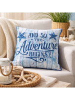 Dekoračný vankúšik so vzhľadom modrého dreva, 40 x 40 cm