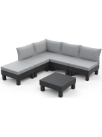 Záhradná plastová súprava ELEMENTS SIGNATURE, grafitová