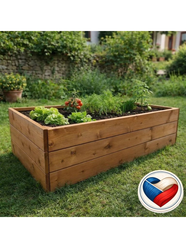 Drevený vyvýšený záhon 163 × 78 × 42 cm – masívna smrekovica