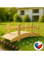 Drevený záhradný mostík, 71 cm, bez náteru, česká výroba