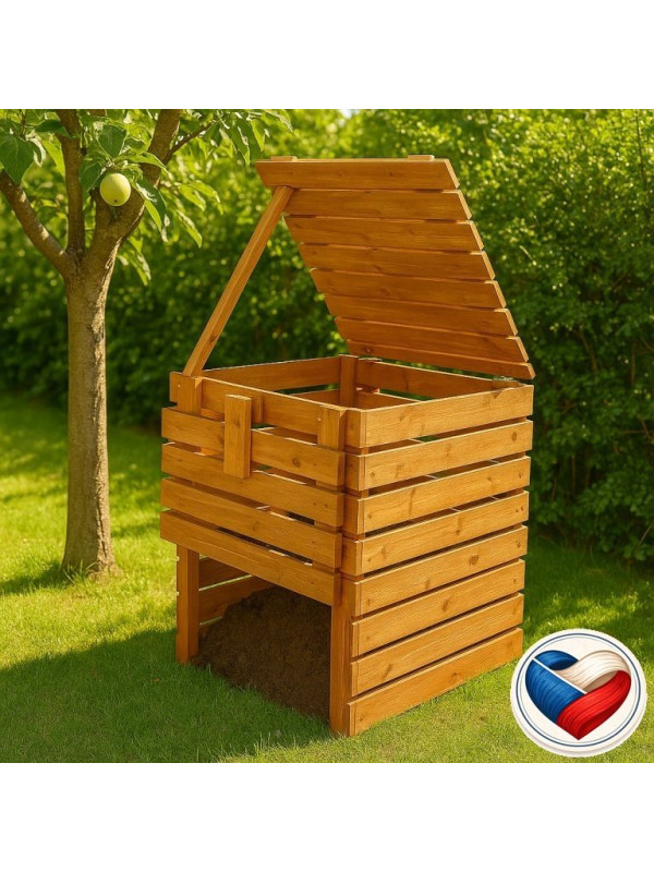 Drevený kompostér s objemom 600 l, z masívneho dreva