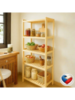 Drevený regál z borovice s 5 policami, 173 x 80 x 33 cm