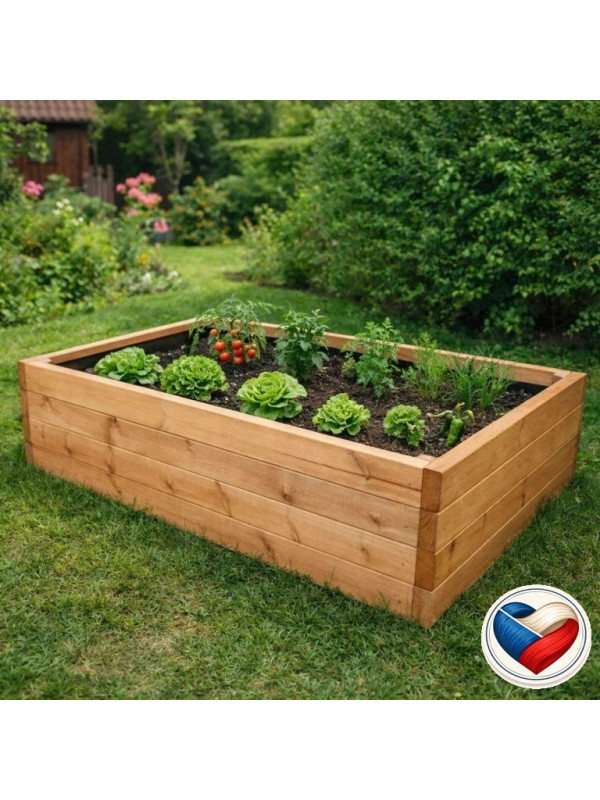 Drevený vyvýšený záhon 156 × 96 × 36 cm – masívna smrekovica