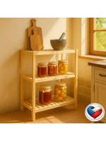 Drevený regál z borovice, 3 police, 93 x 80 x 33 cm, česká
