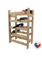 Drevený stojan na víno na 20 fliaš, 44 × 75 × 25 cm, česká