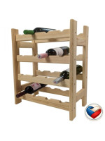 Drevený stojan na víno na 16 fliaš, 44 × 60 × 25 cm, česká