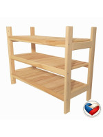 Drevený regál s 3 policami, rozmery 60 × 50 × 33 cm, česká