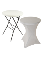 Párty stolík BISTRO vr. elastického poťahu, svetlo šedá