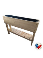 Vyvýšený záhon na nožičkách 124×26×87 cm s policou