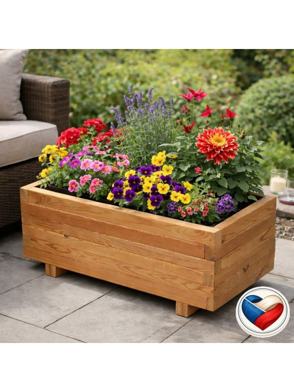 Drevený kvetináč Flor THERMOWOOD 70×37×31 cm, česká výroba