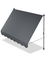 Balkónová markíza 250x120 cm, sivá, výškovo nastaviteľná