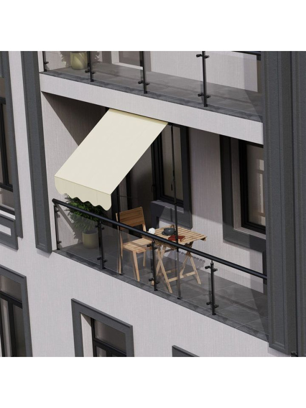 Balkónová markíza 200x120 cm, béžová, výškovo nastaviteľná