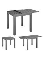 Záhradný rozkladací stôl 70x70/140 cm, antracit