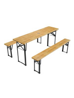 Záhradný pivný set, skladací, drevo/kov, 170 cm
