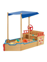 Drevené pieskovisko pirátska loď, 160 x 70 x 120 cm