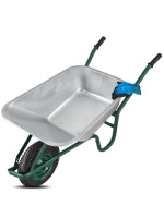Záhradné koliesko 100 l s nafukovacím kolesom, strieborné
