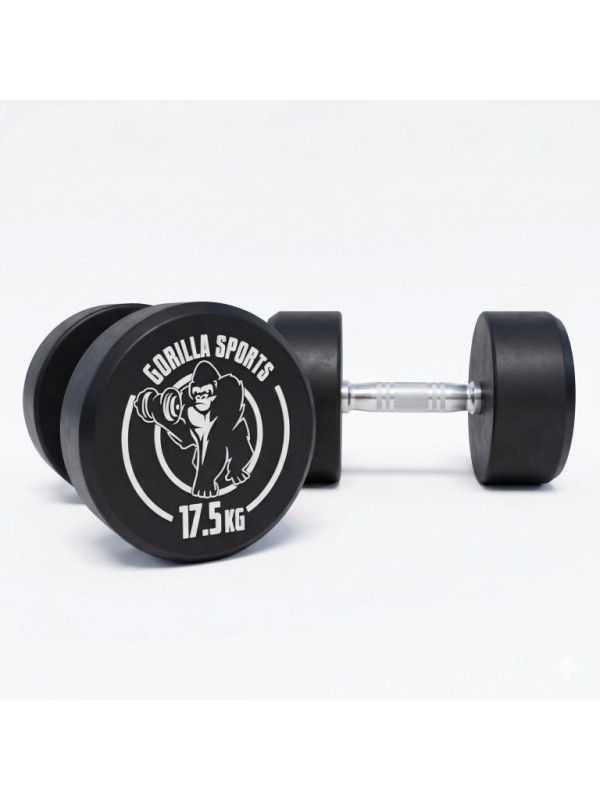 Gorilla Sports Jednoručné činky červeno/biele, 2 x 17,5 kg