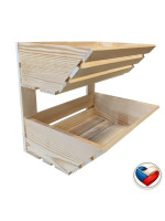 Drevená dvojposchodová debnička na ovocie, 30 x 13 x 40 cm