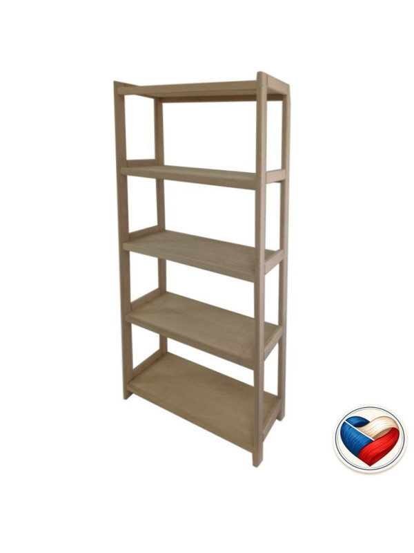 GABONI drevený bukový regál, 5 políc, 173 x 70 x 33 cm