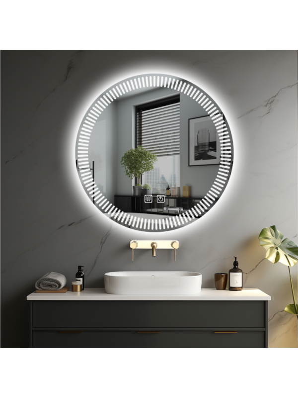 Kruhové LED zrkadlo do kúpeľne Ø70 s odmlžovaním, infinity