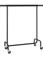 Pojazdný stojan na oblečenie, čierny, nosnosť 130 kg